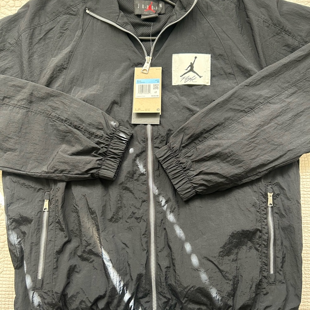 Jordan Black Windbreaker Jacket Lightweight Athletic Design